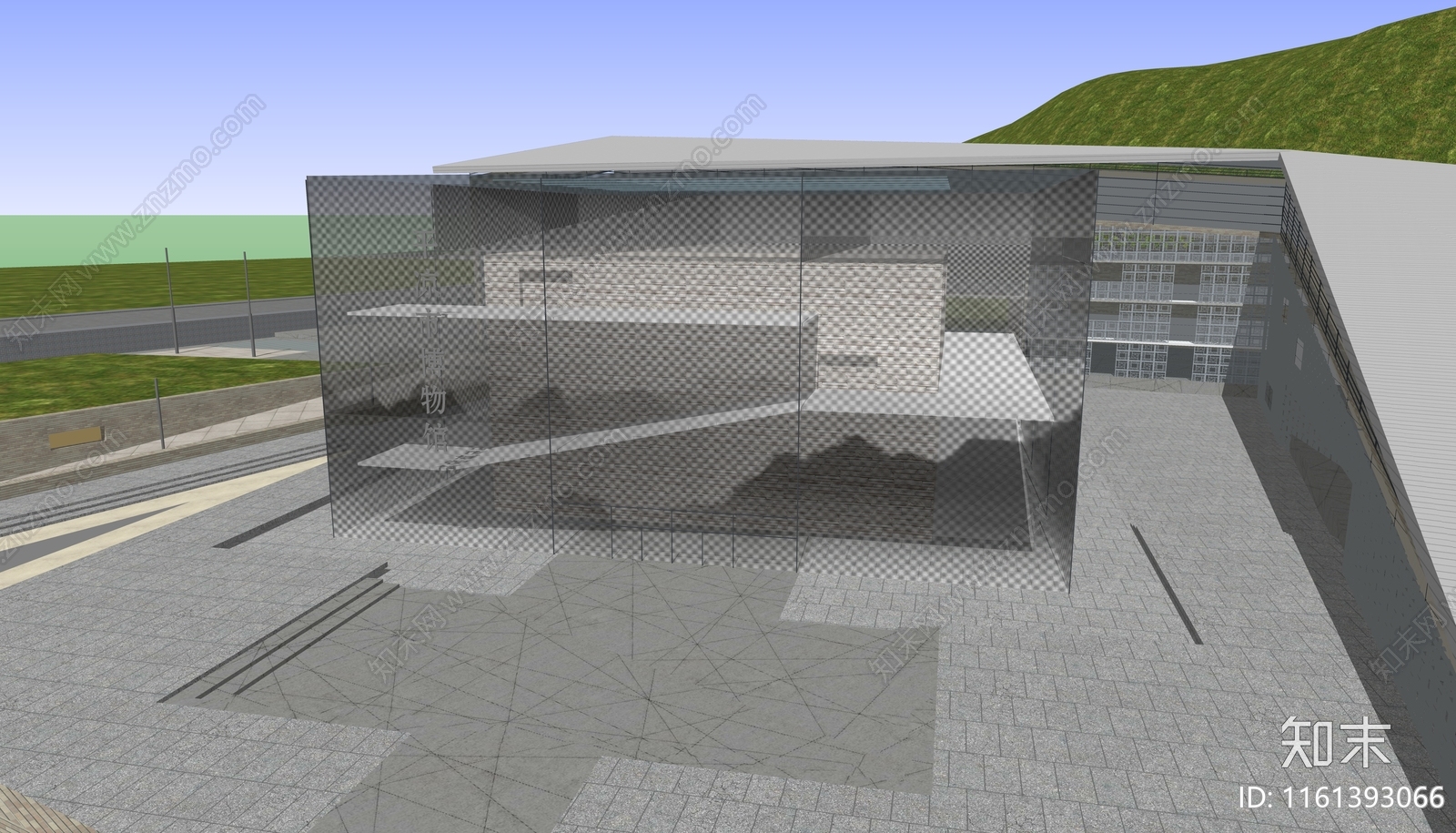 现代网红展览馆建筑SU模型下载【ID:1161393066】