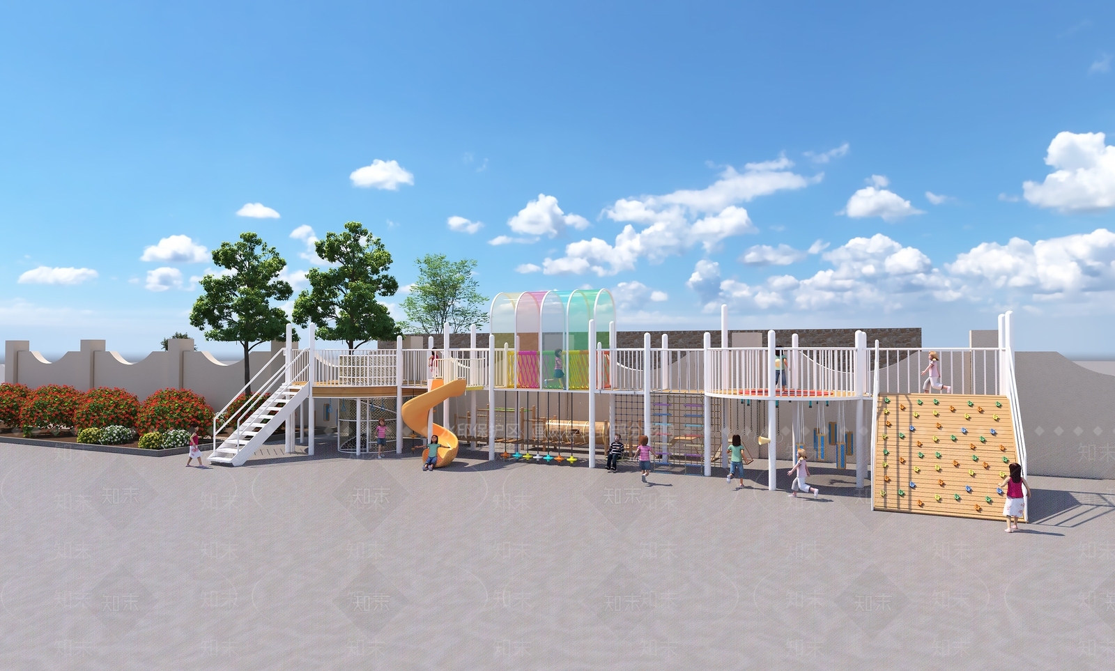 现代儿童游乐设施3D模型下载【ID:1161394726】
