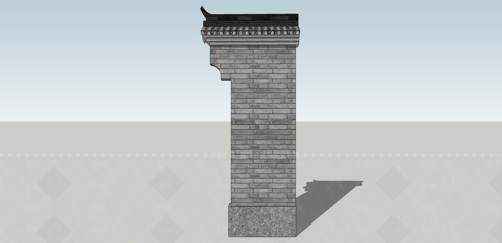 中式马头墙SU模型下载【ID:1161396627】