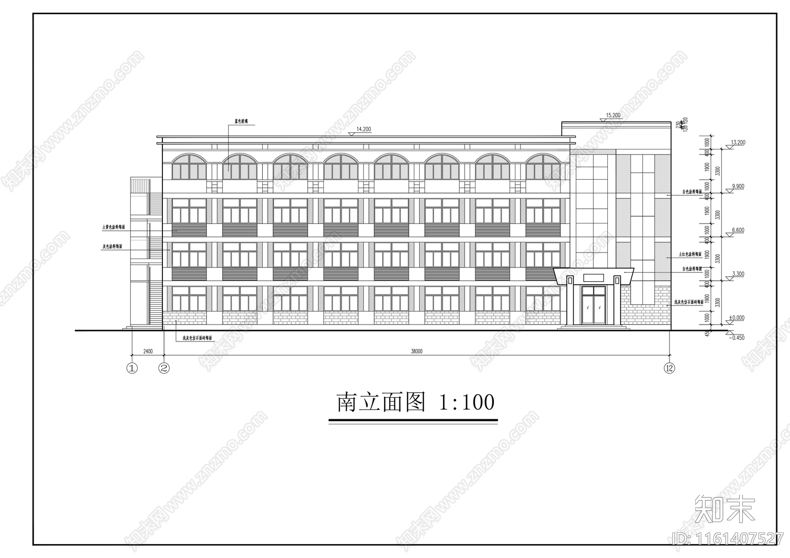 中学四层宿舍楼建施工图下载【ID:1161407527】