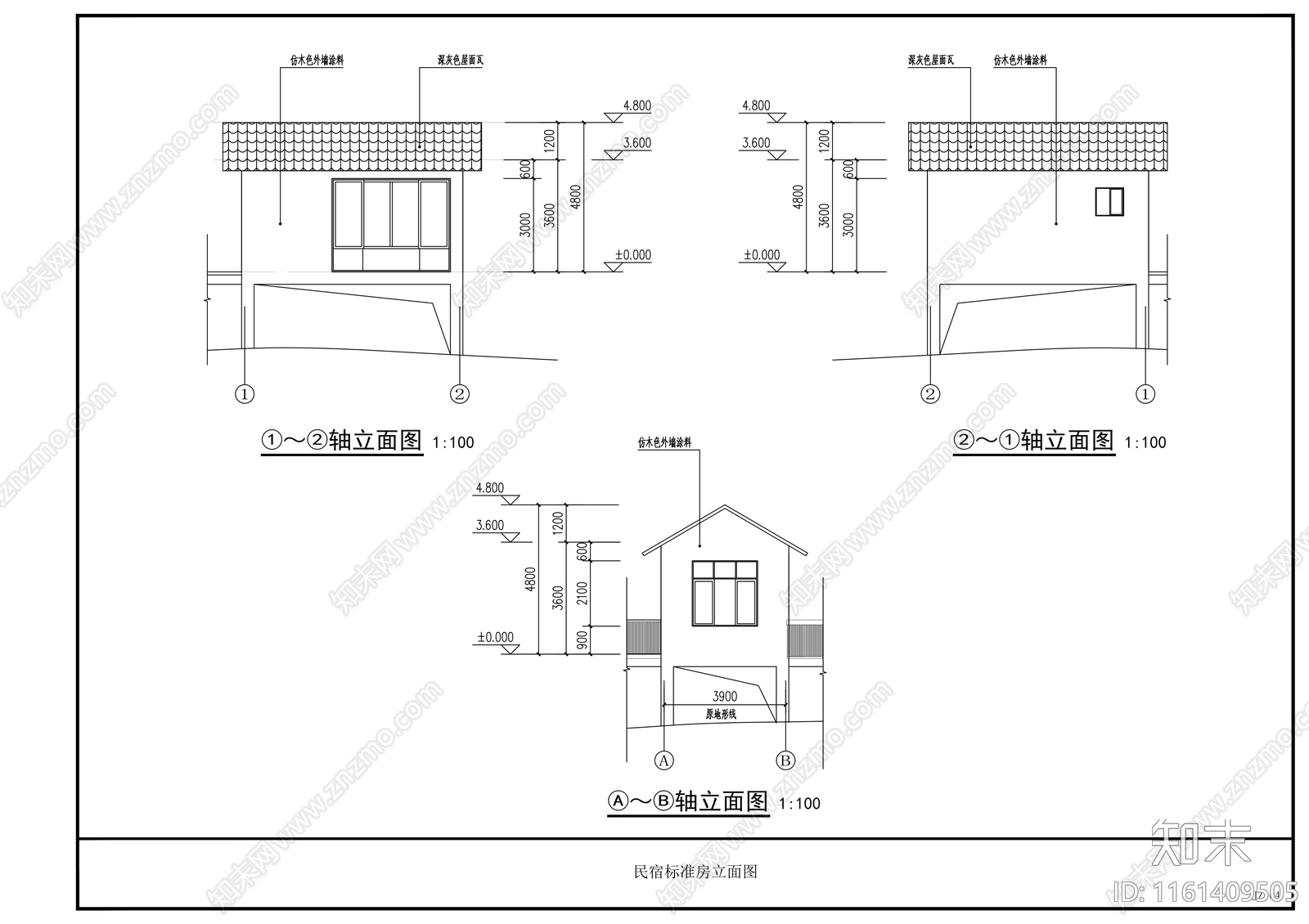 水库民宿建cad施工图下载【ID:1161409505】