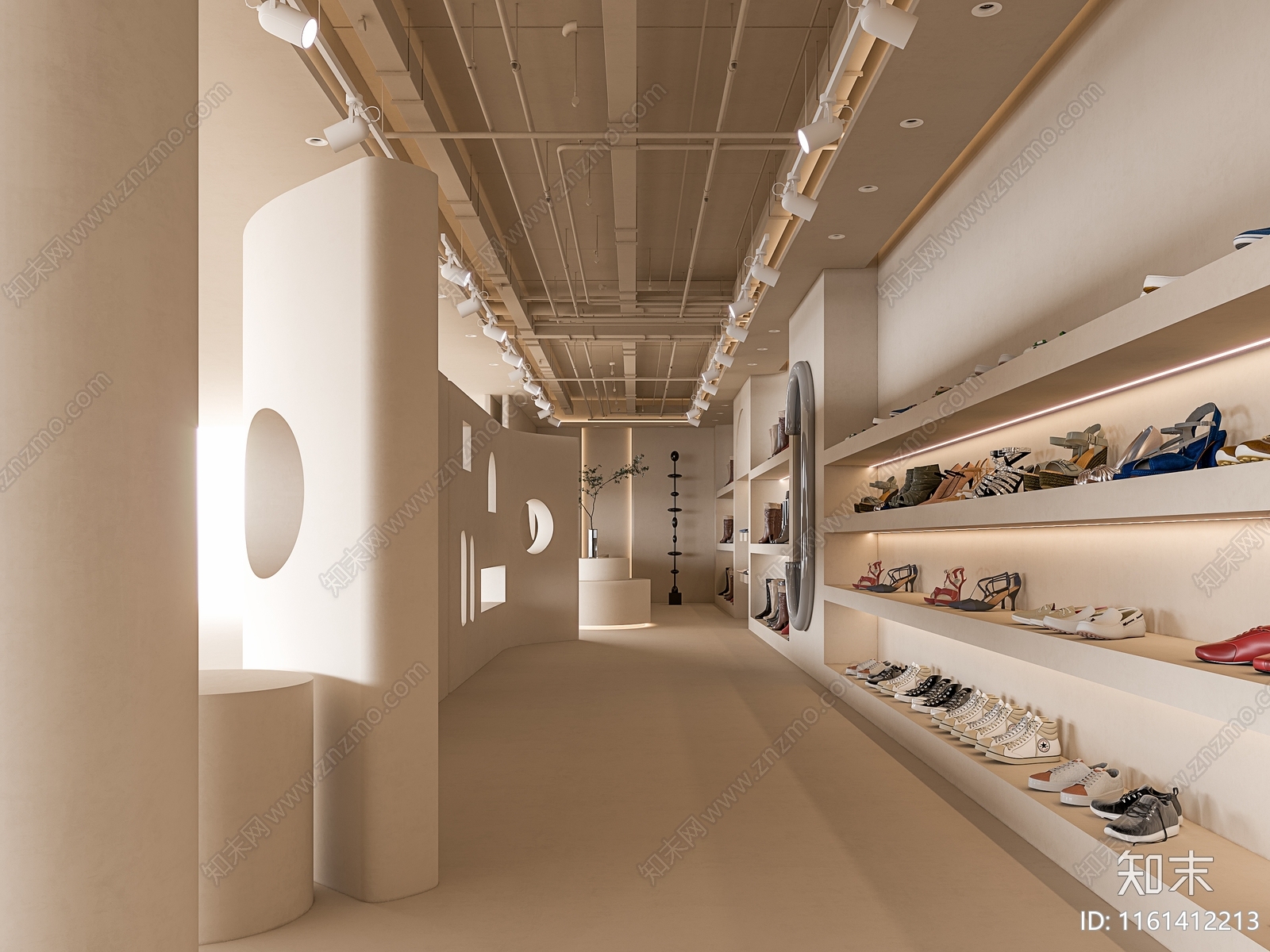 工业风鞋品店3D模型下载【ID:1161412213】