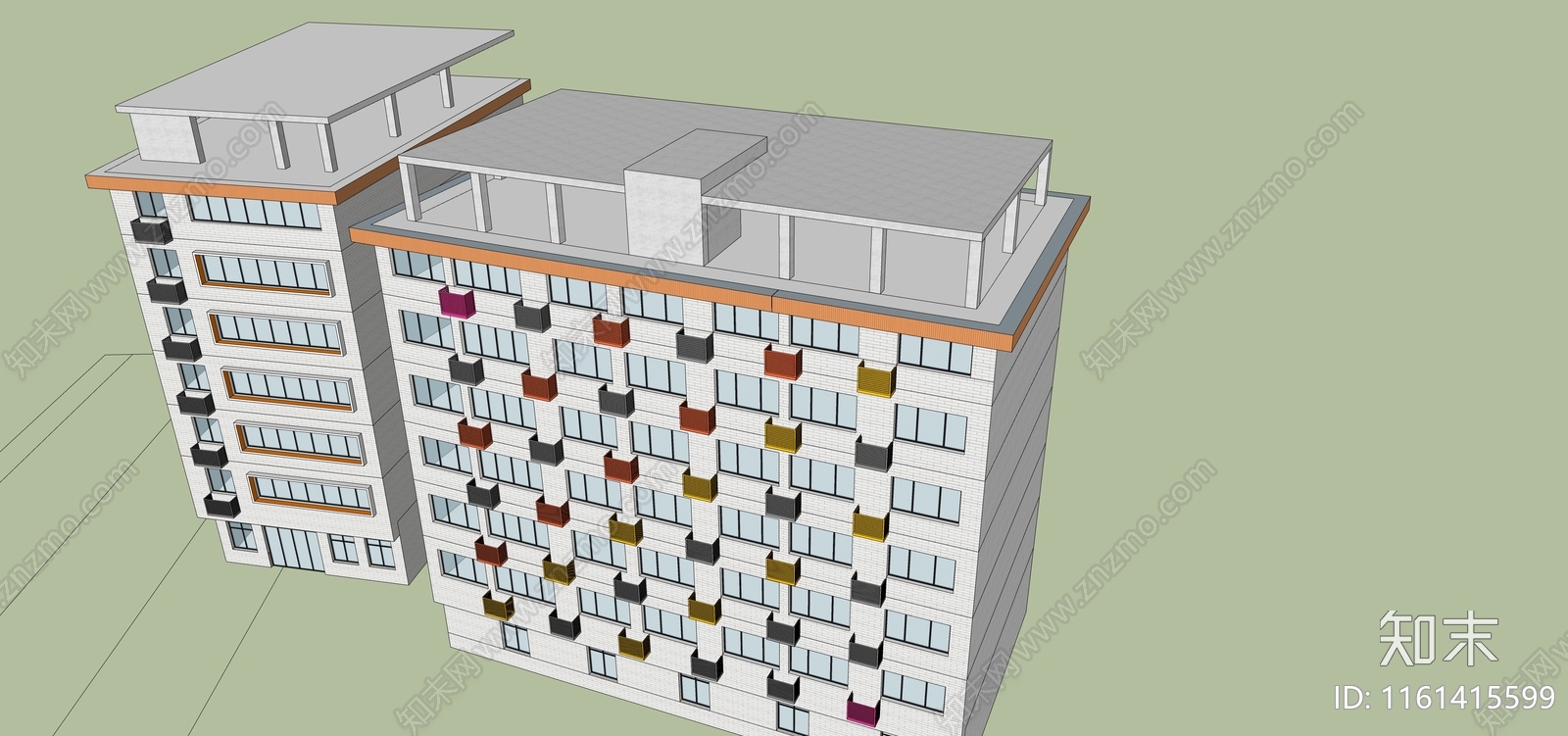 现代街区改造商业建筑SU模型下载【ID:1161415599】