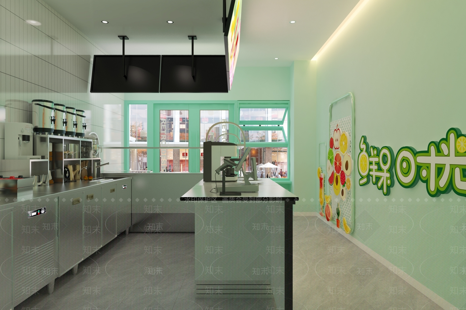现代奶茶店3D模型下载【ID:1161417769】