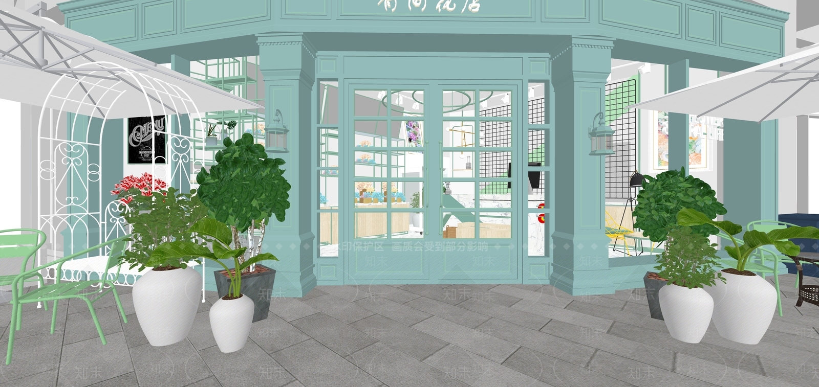 现代花店SU模型下载【ID:1161421553】