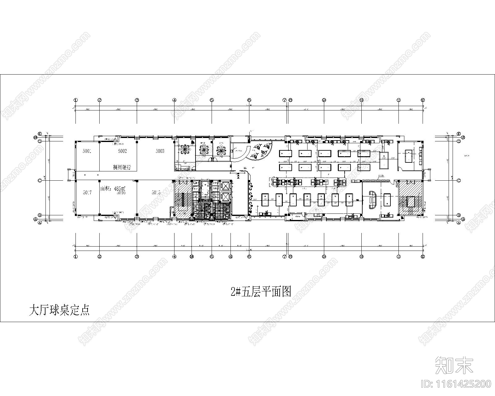 800平米19桌台球室平面布置图天花布置图施工图下载【ID:1161425200】