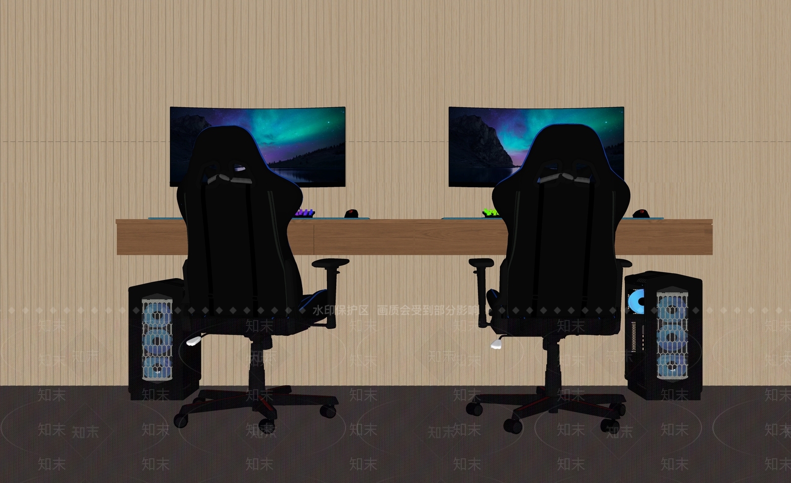 现代办公桌椅SU模型下载【ID:1161431782】