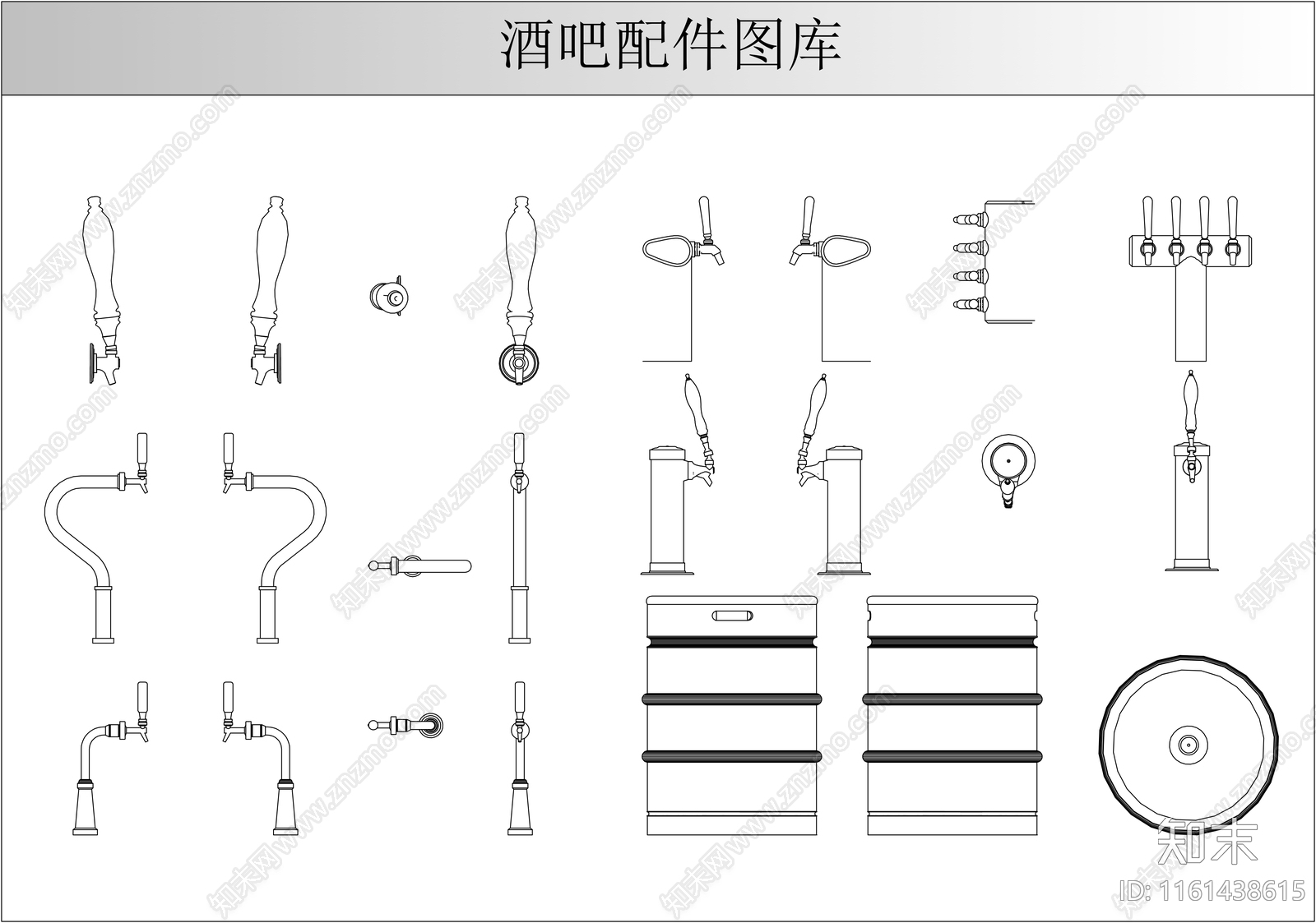 酒吧配件图库施工图下载【ID:1161438615】