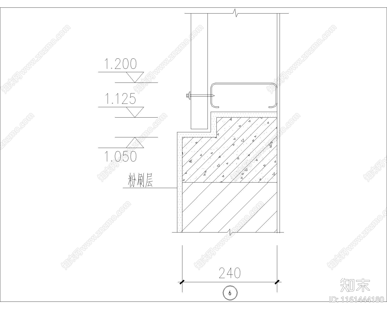 墙面节点5cad施工图下载【ID:1161444180】