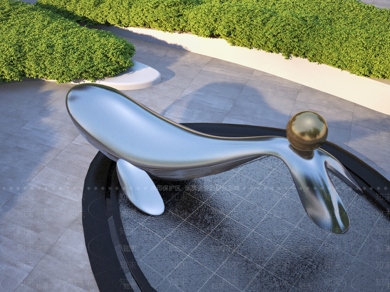 现代镂空海豚雕塑SU模型下载【ID:1161446323】