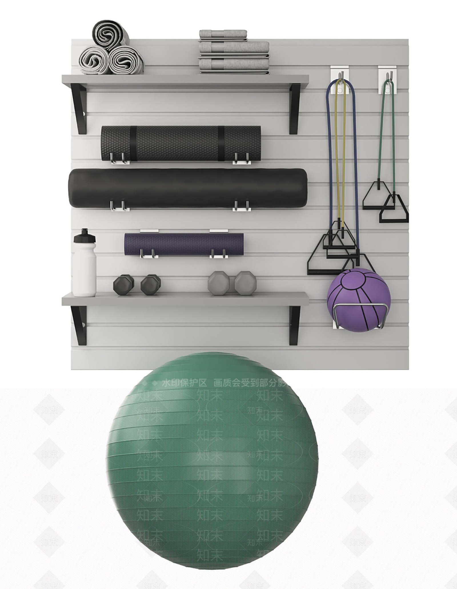 现代瑜伽器材3D模型下载【ID:1161455564】