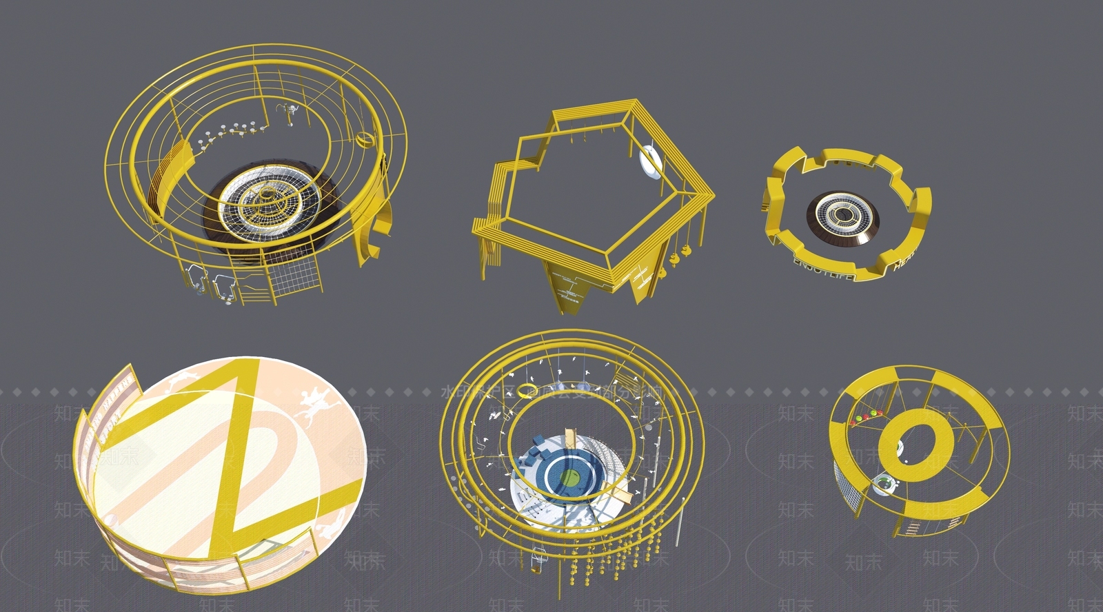 现代户外健身器材3D模型下载【ID:1161456859】