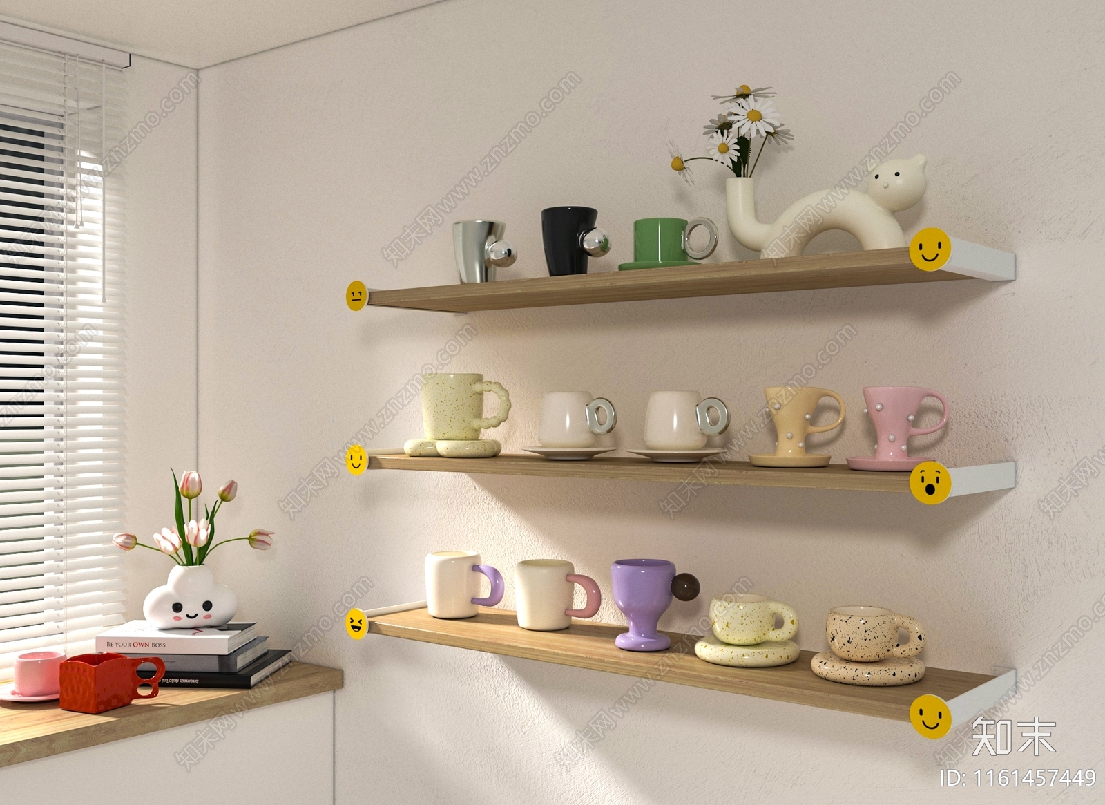 现代杯子组合3D模型下载【ID:1161457449】