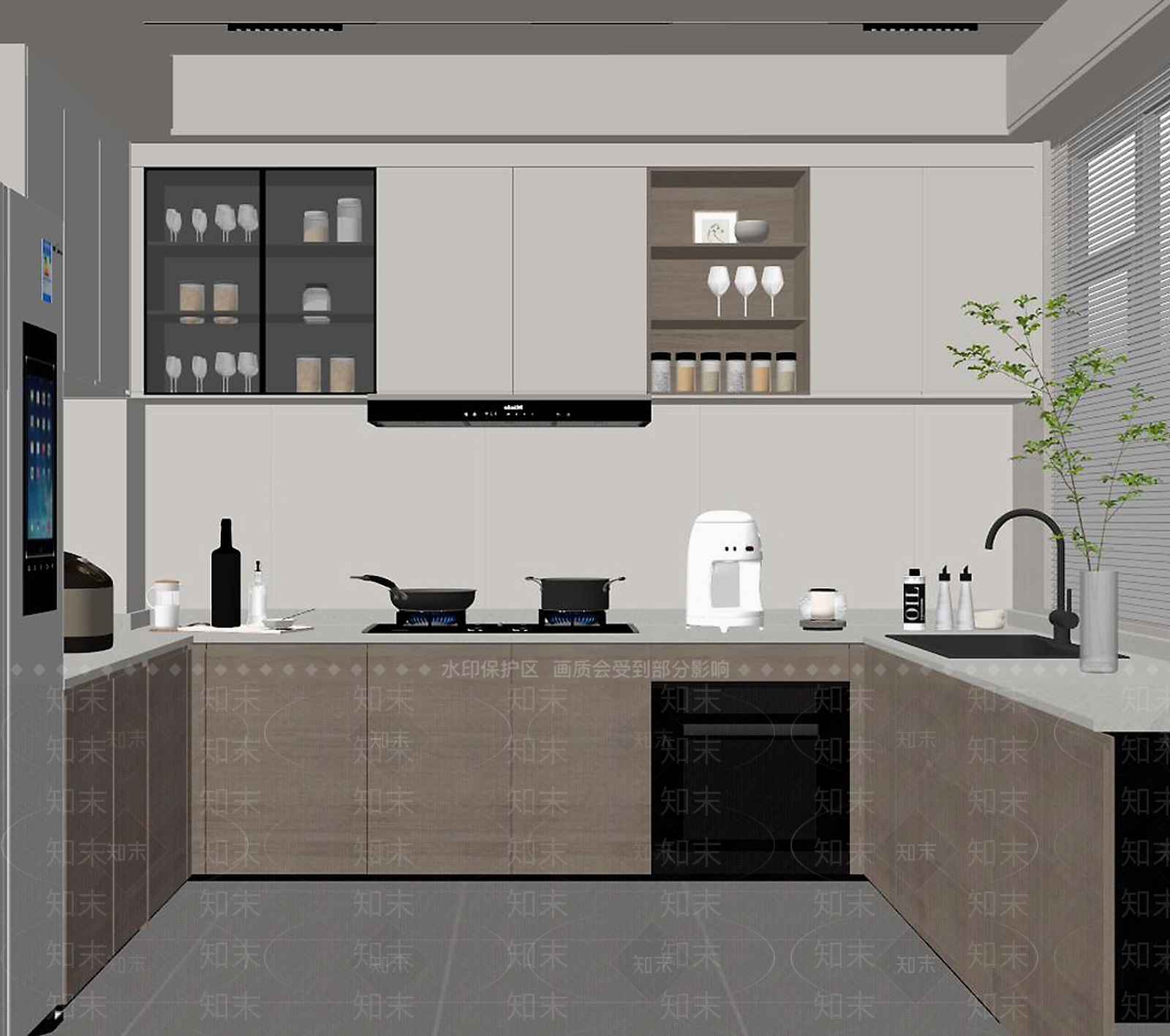 现代厨房SU模型下载【ID:1161459580】