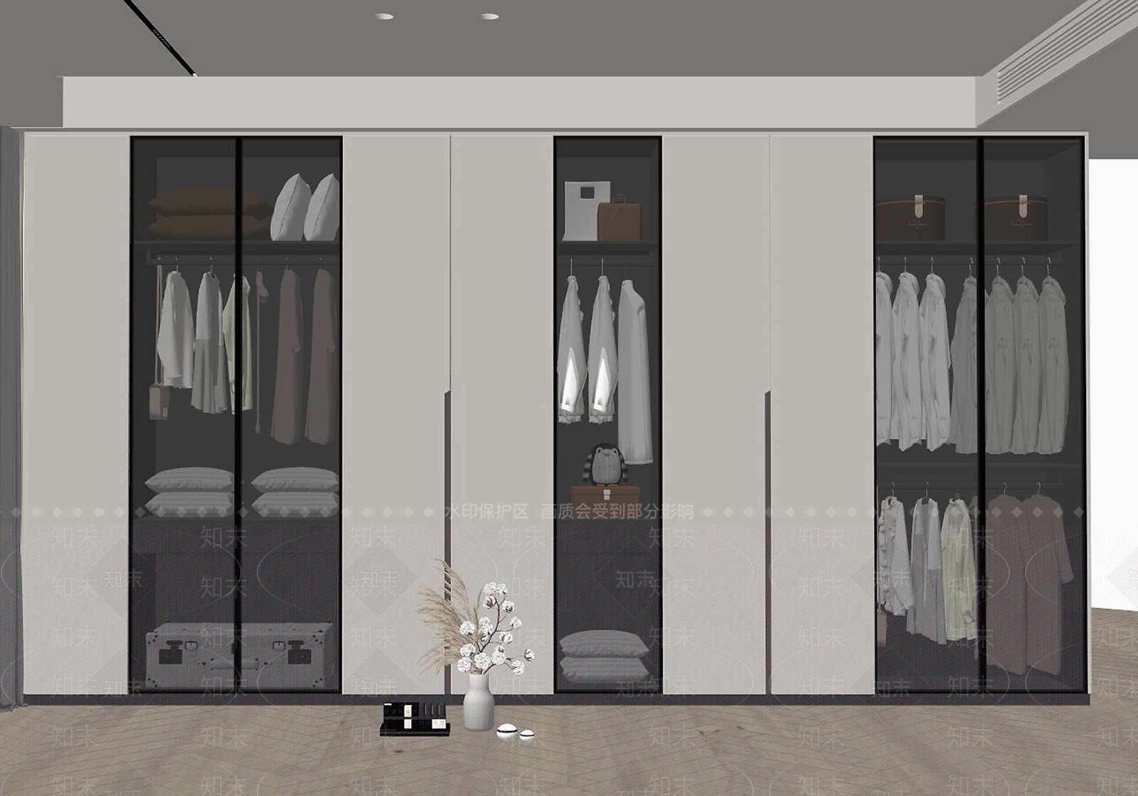 现代家居衣帽间SU模型下载【ID:1161459904】