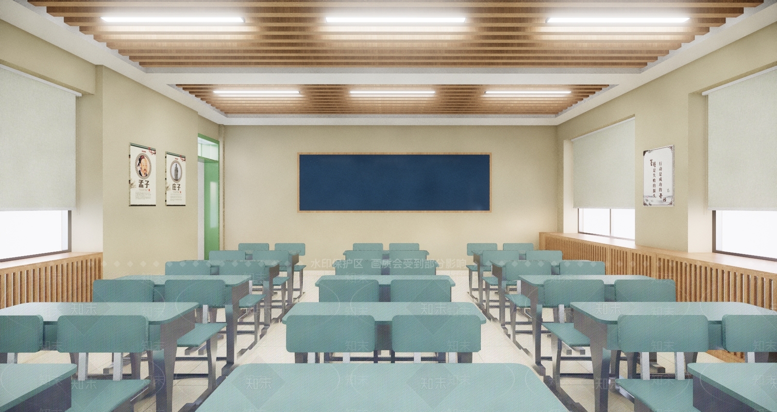 现代学校教室SU模型下载【ID:1161461528】