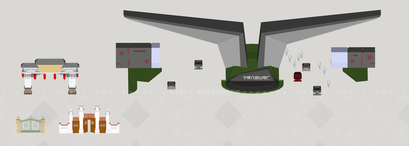 特色门卫建筑SU模型下载【ID:1161462817】