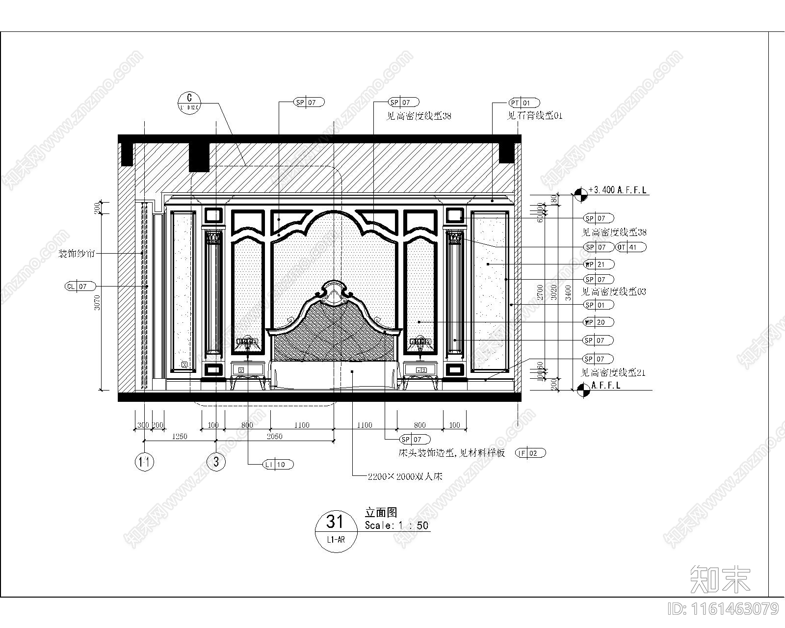 欧式大酒店总统套房全套立面cad施工图下载【ID:1161463079】