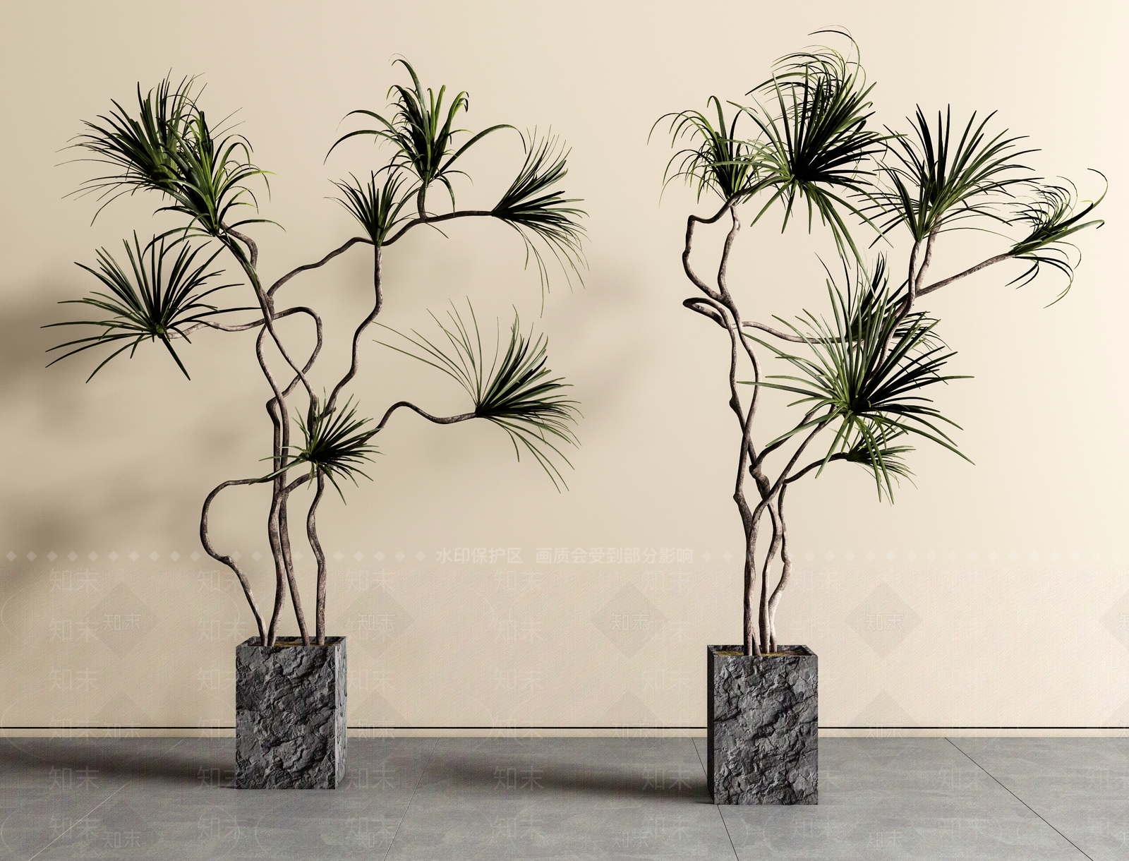 千年木绿植盆栽SU模型下载【ID:1161463687】