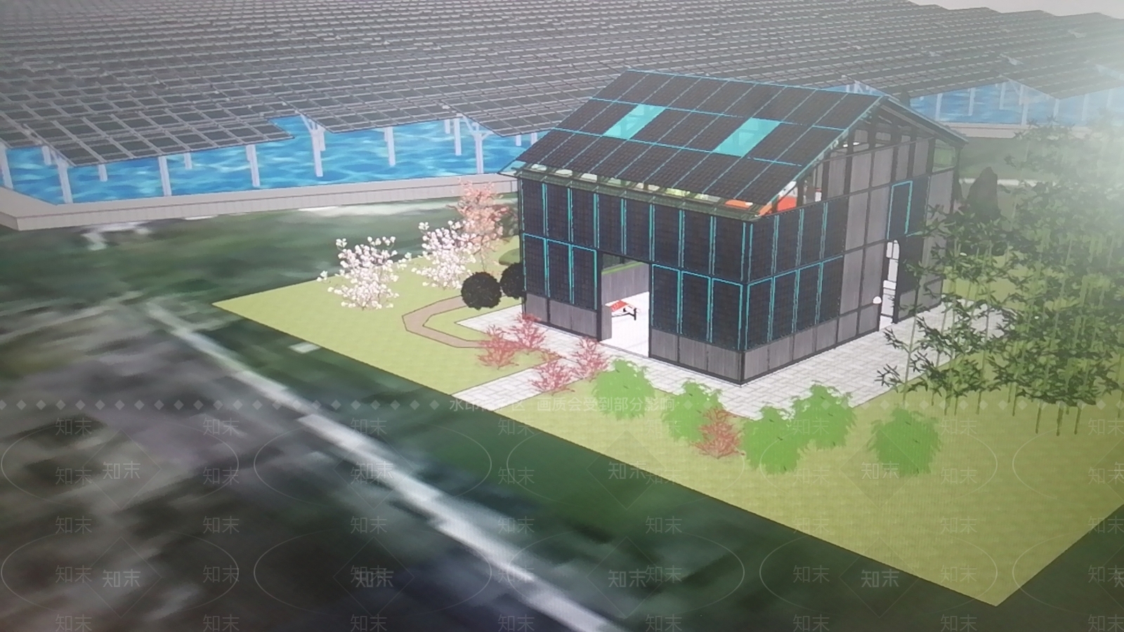 现代渔光互补SU模型下载【ID:1161466957】
