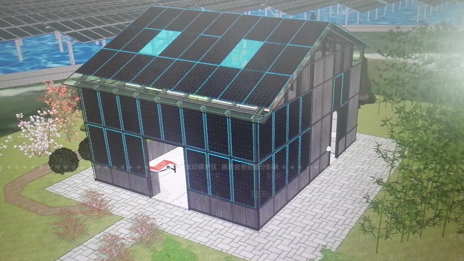 现代渔光互补SU模型下载【ID:1161466957】
