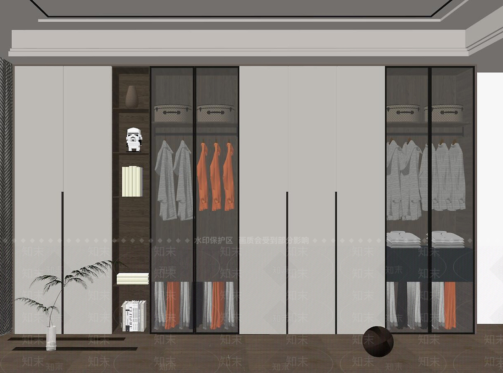 现代家居衣帽间SU模型下载【ID:1161467598】