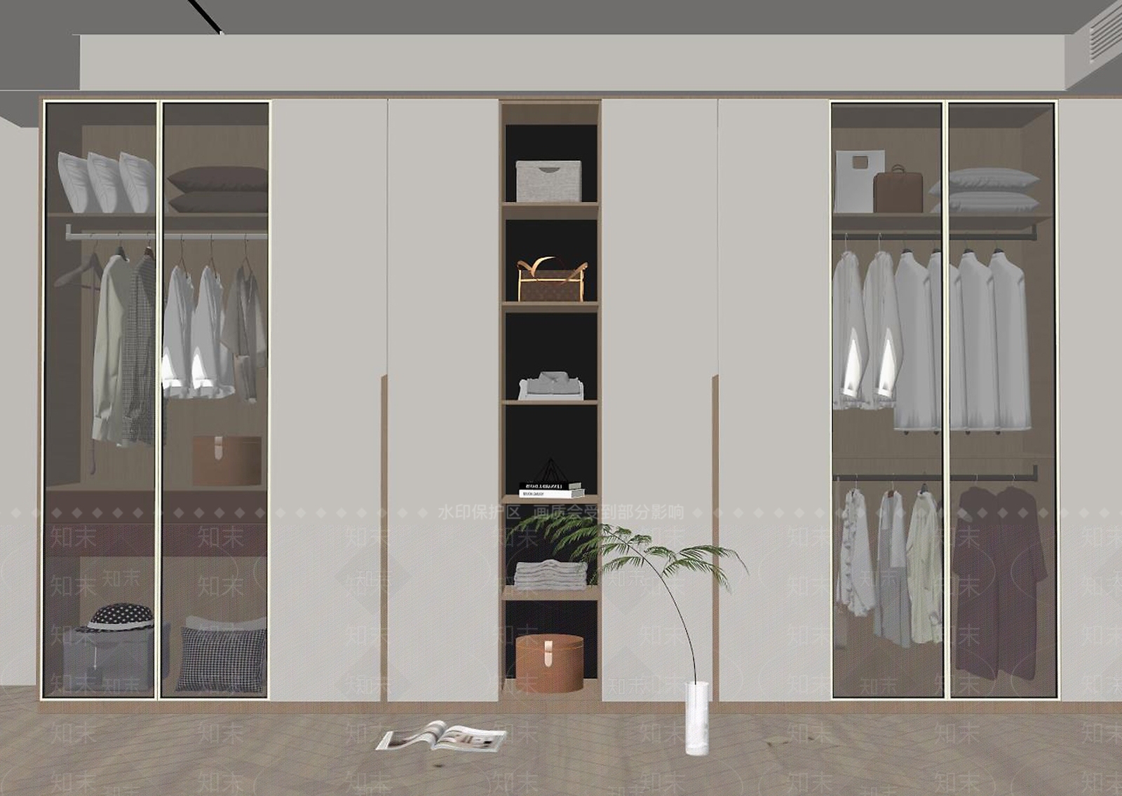 现代家居衣帽间SU模型下载【ID:1161467704】