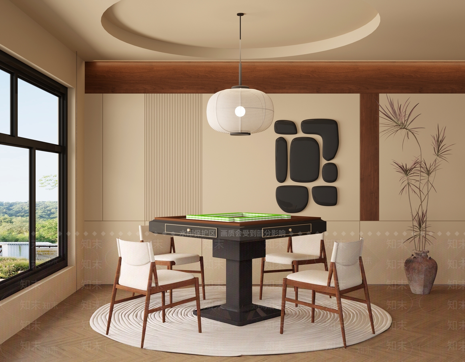 侘寂中古风棋牌室3D模型下载【ID:1161468065】