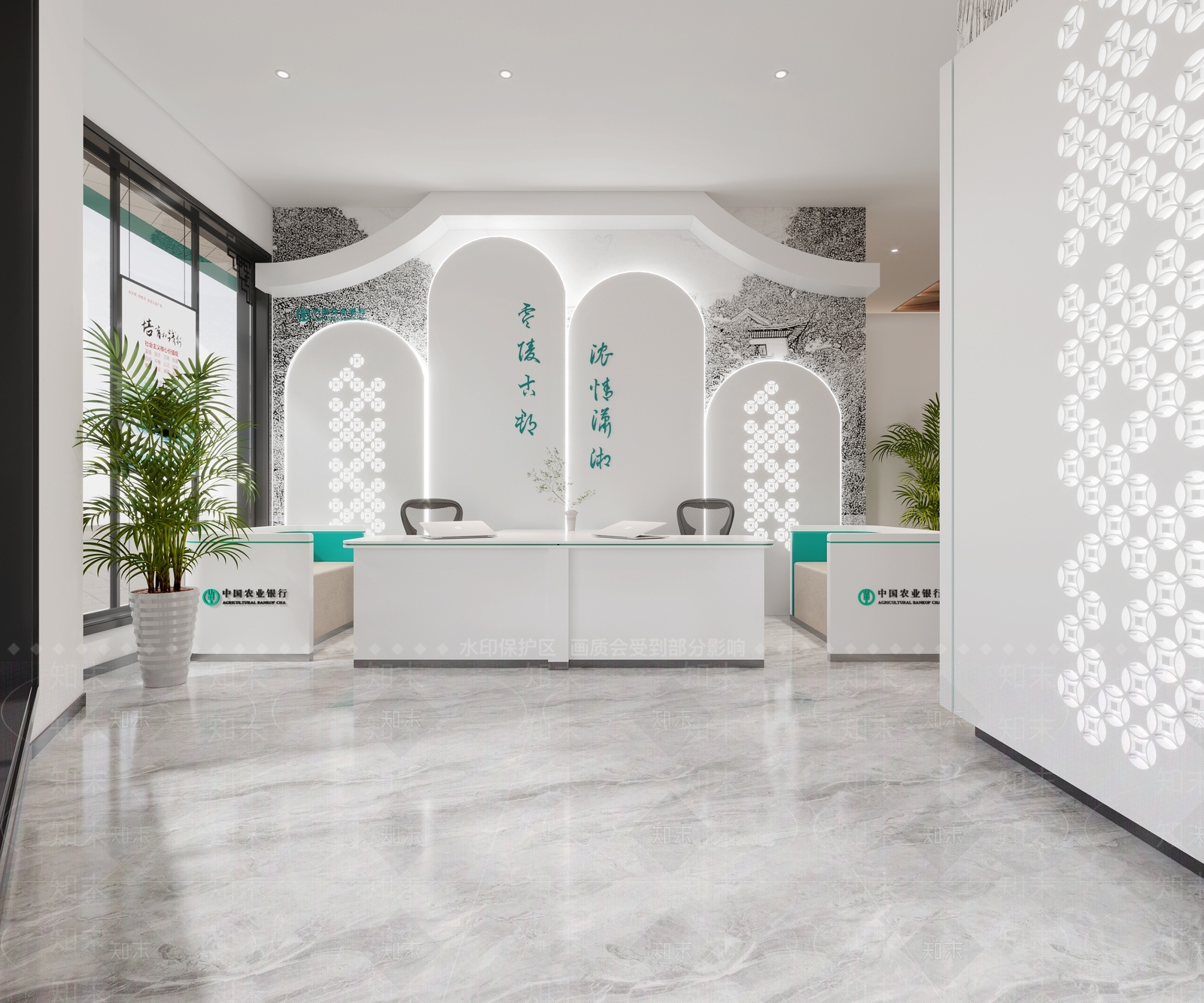 现代银行大堂3D模型下载【ID:1161468866】