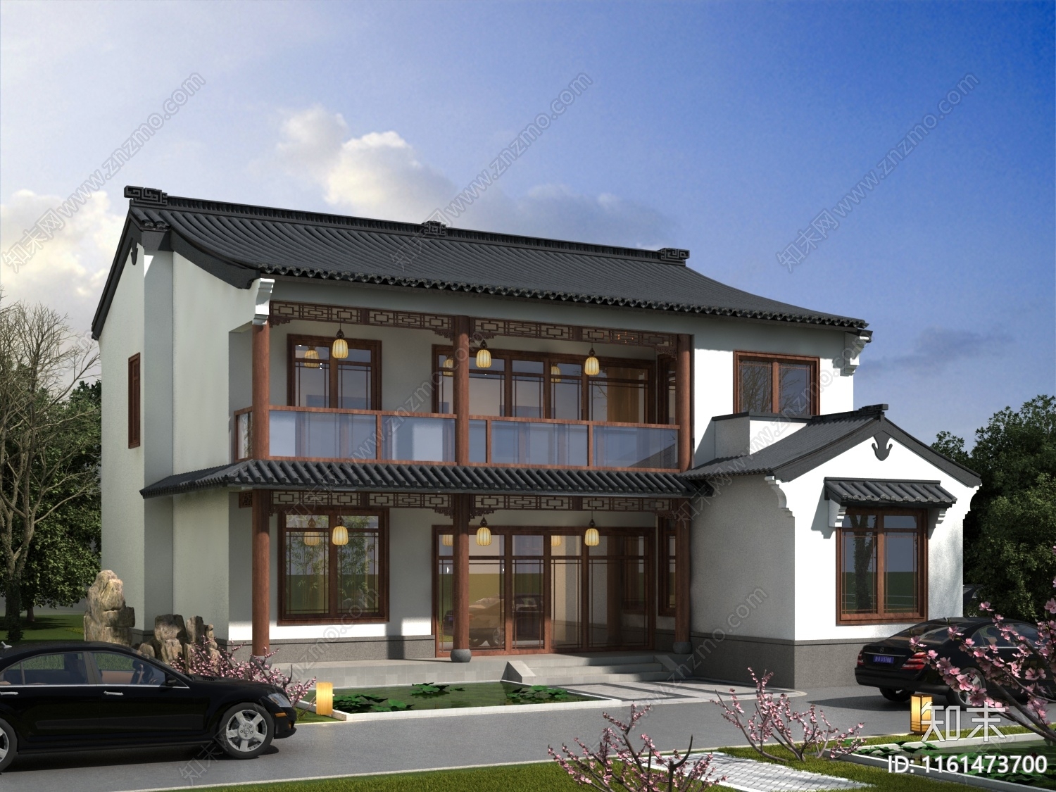 中式古建别墅3D模型下载【ID:1161473700】