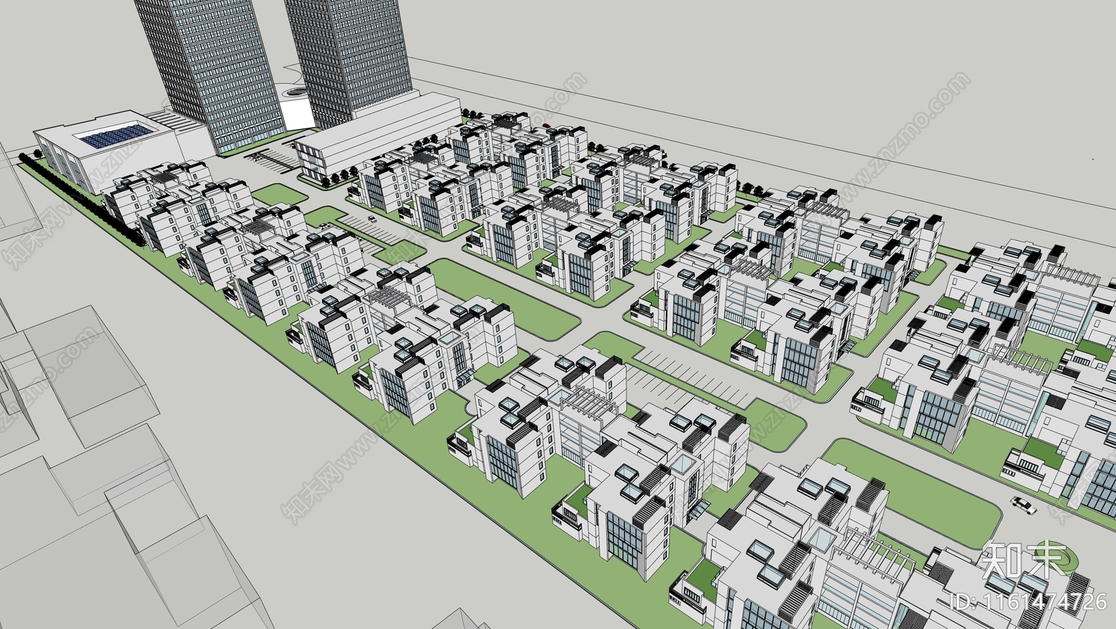 现代多层住宅SU模型下载【ID:1161474726】