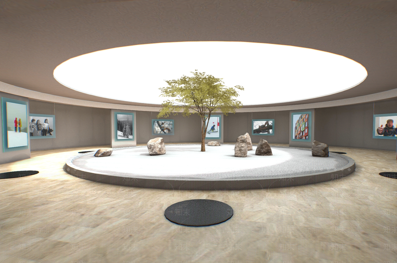 现代VR艺术画廊SU模型下载【ID:1161475576】