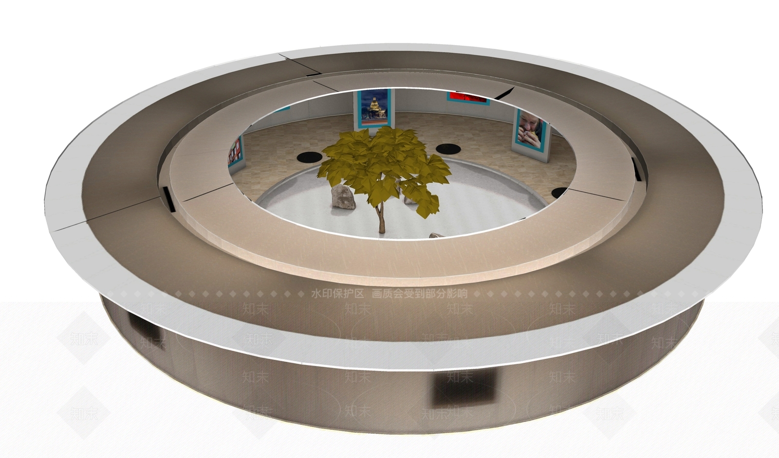 现代VR艺术画廊SU模型下载【ID:1161475576】