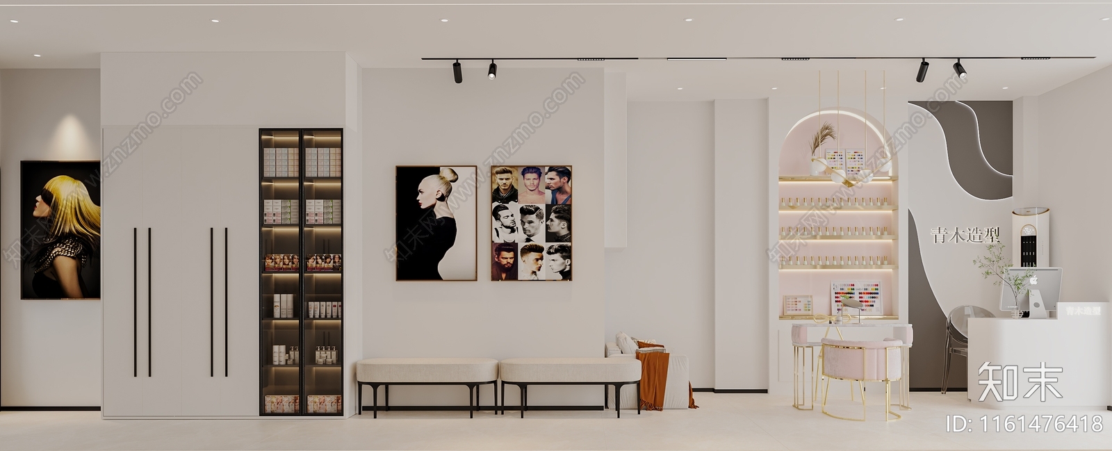 现代理发店黑白灰3D模型下载【ID:1161476418】