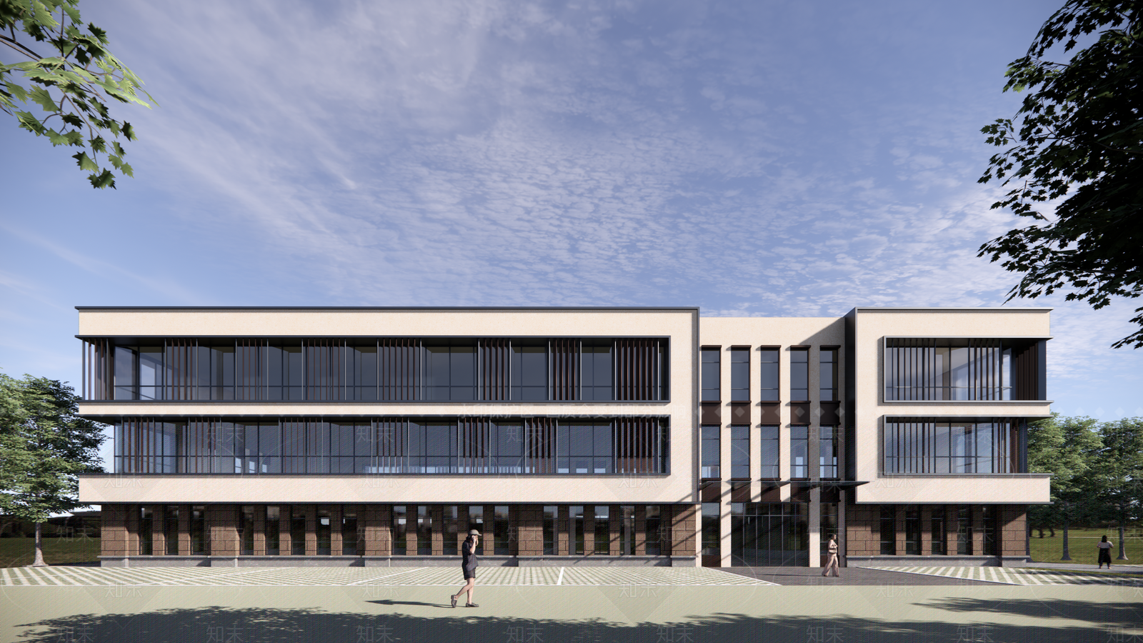 现代风格教学楼SU模型下载【ID:1161479256】