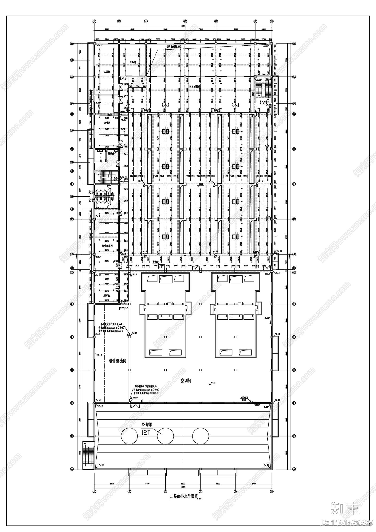 厂房给排水和消防图cad施工图下载【ID:1161479329】