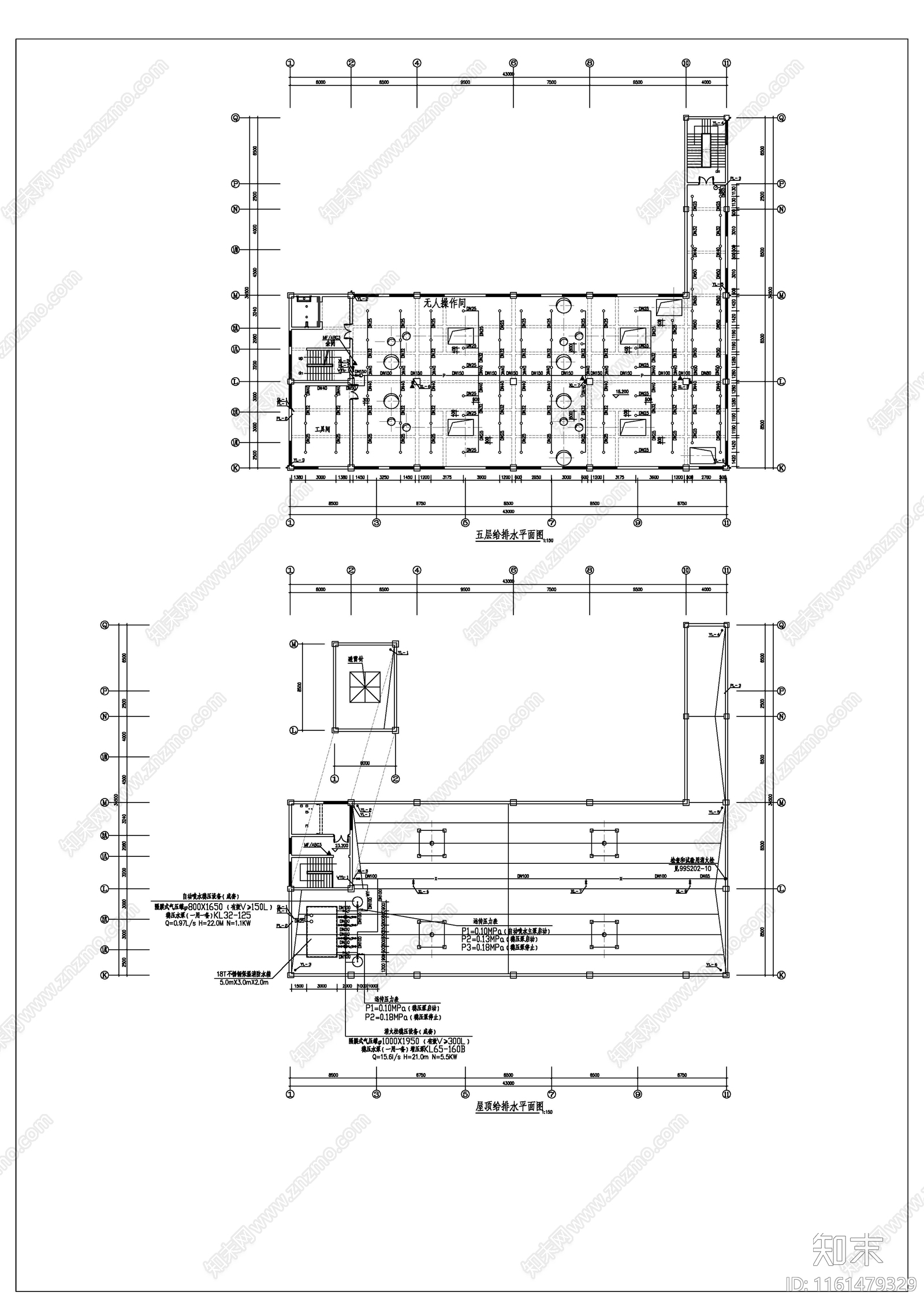 厂房给排水和消防图cad施工图下载【ID:1161479329】