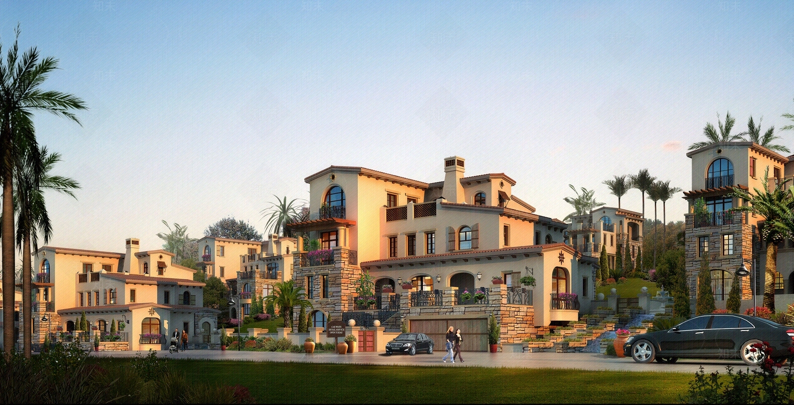 别墅建筑住宅效果图贴图下载【ID:1161481166】