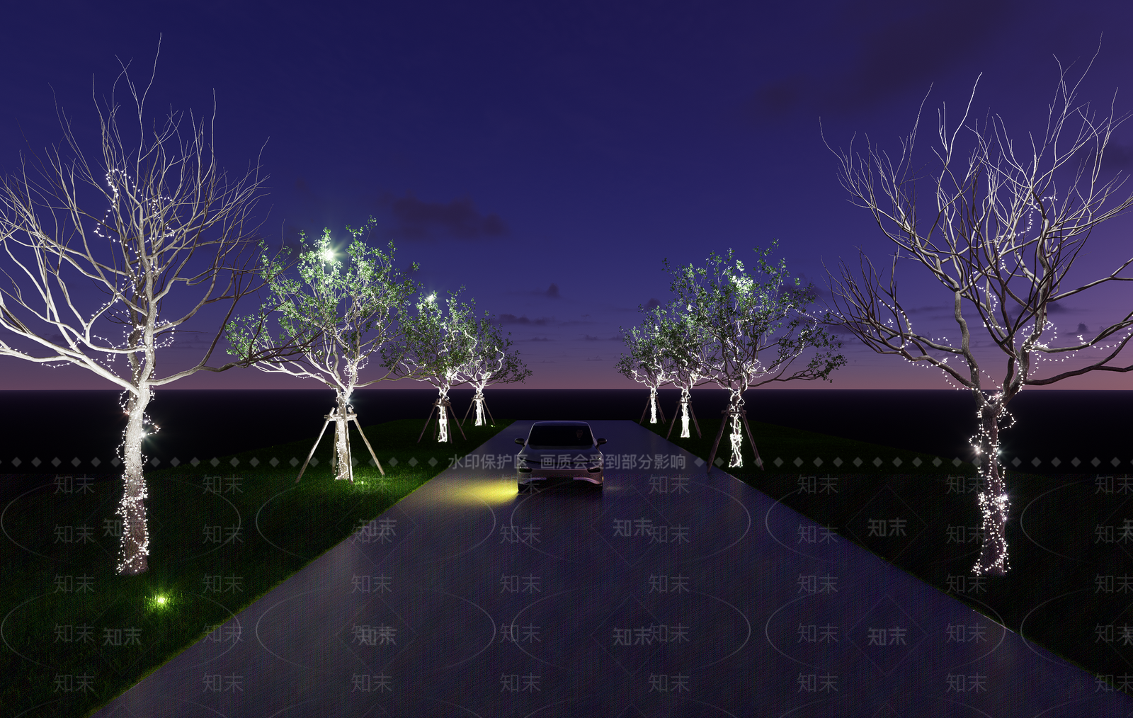 现代人行道SU模型下载【ID:1161482097】