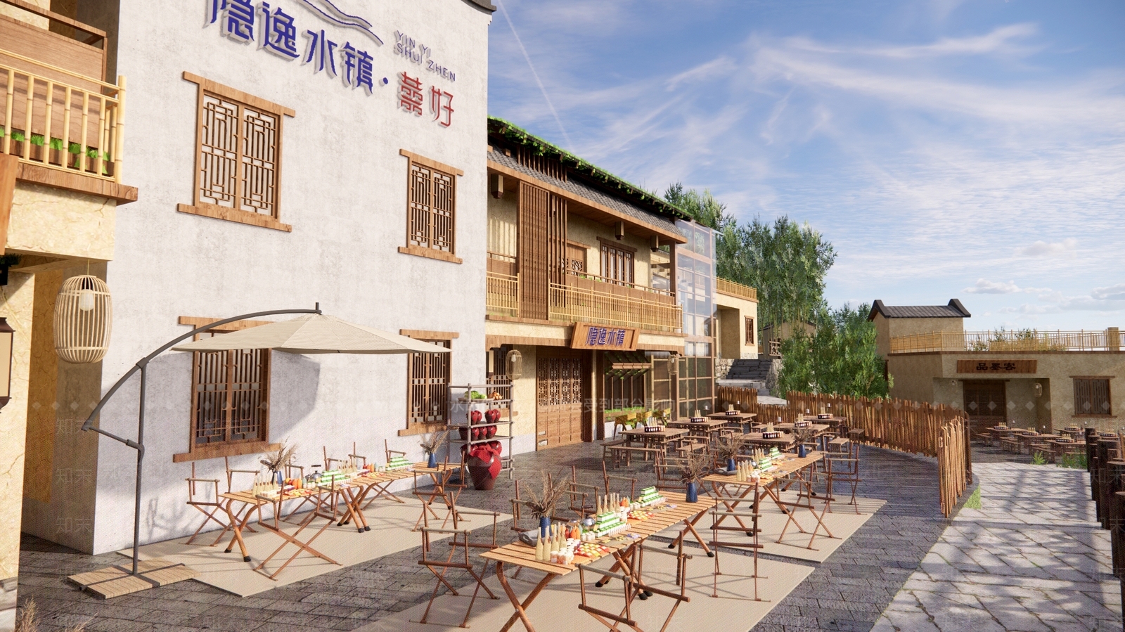 新中式乡村庭院SU模型下载【ID:1161485136】
