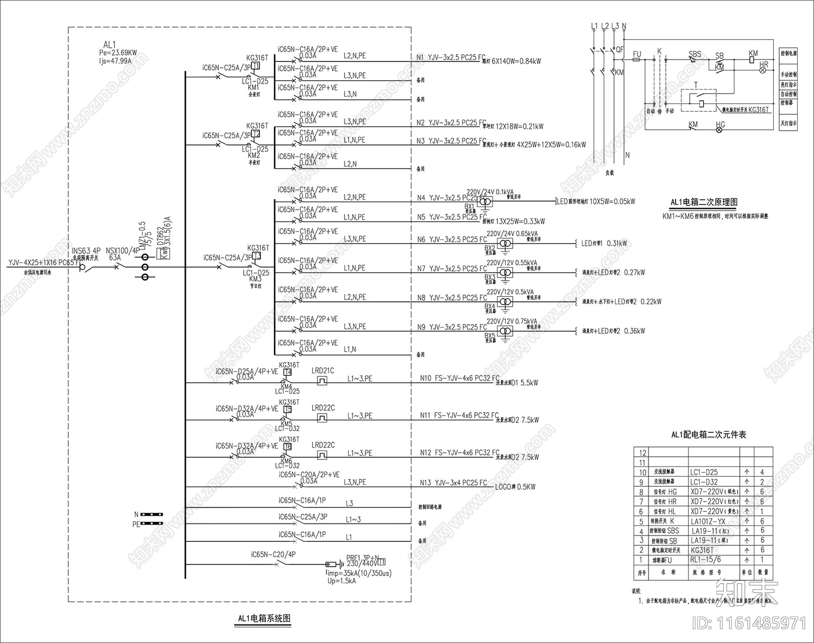 景观电箱系统图施工图下载【ID:1161485971】