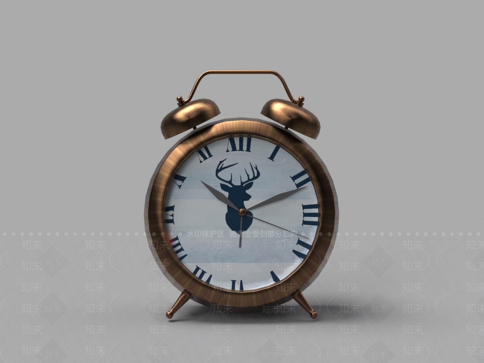 现代金属闹钟3D模型下载【ID:1161486522】