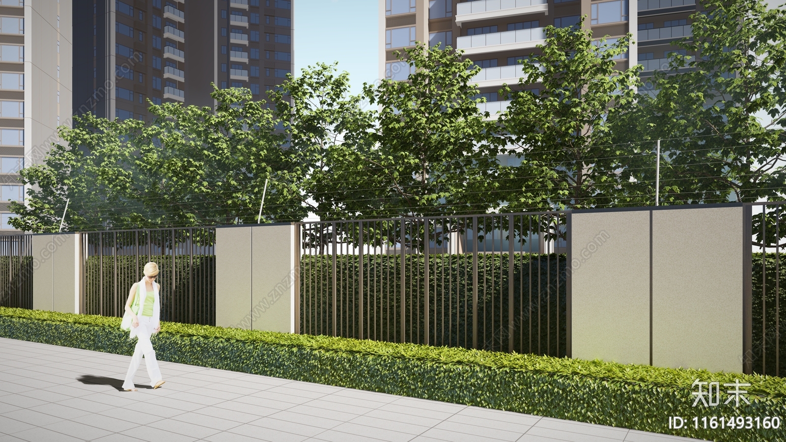 现代风格围墙施工图下载【ID:1161493160】