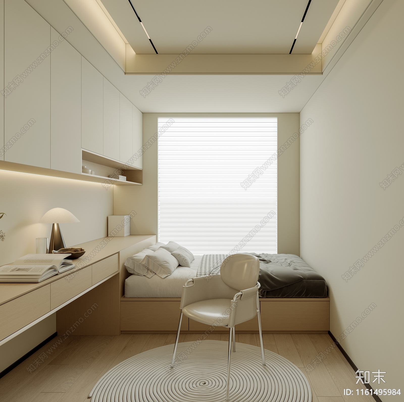 现代榻榻米卧室SU模型下载【ID:1161495984】