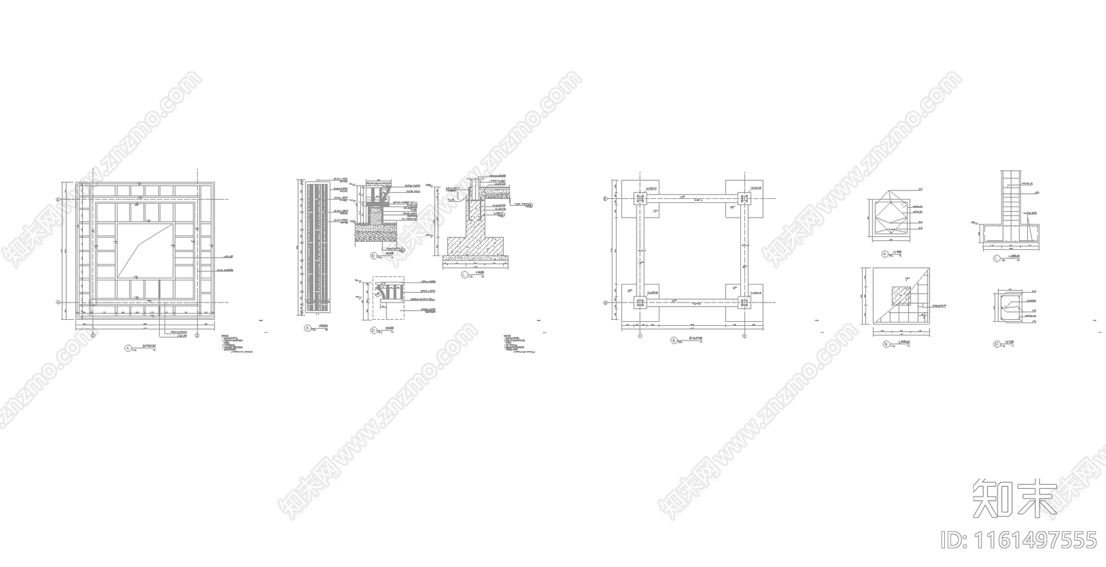 特色梅花窗框景亲水廊架cad施工图下载【ID:1161497555】