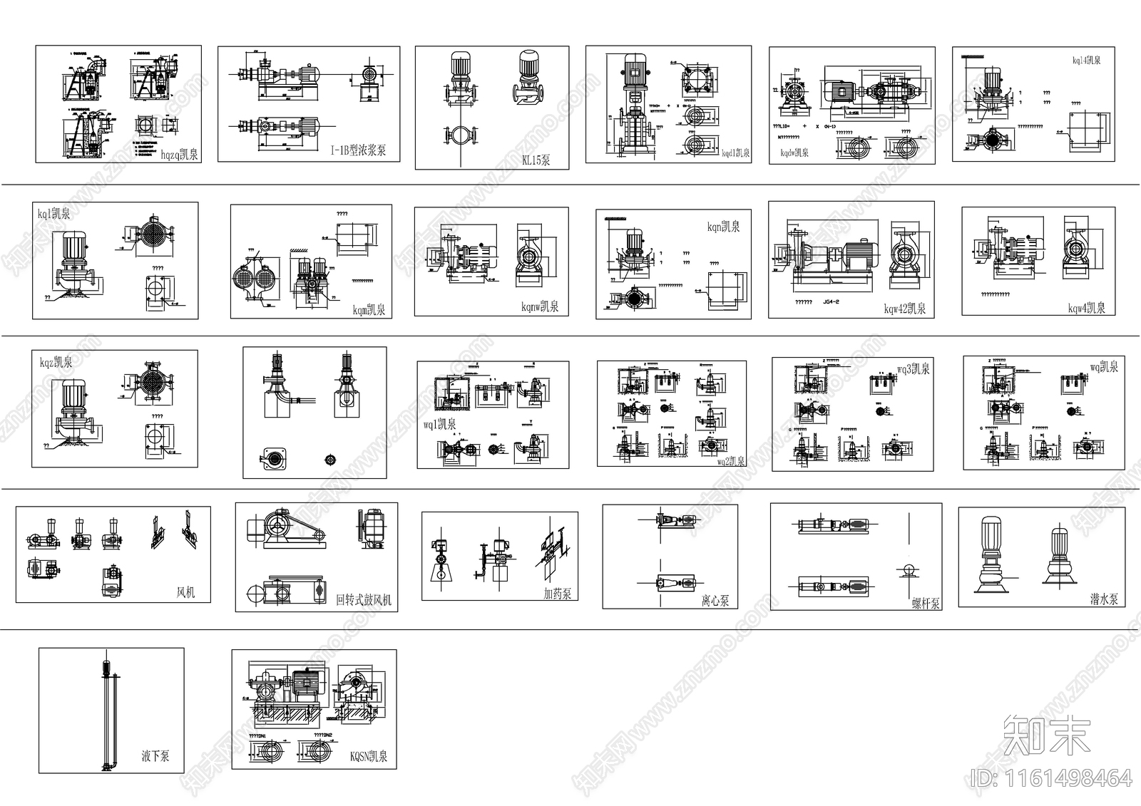 精选多种水泵图块施工图下载【ID:1161498464】