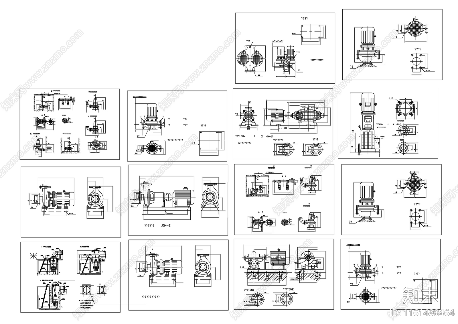 精选多种水泵图块施工图下载【ID:1161498464】