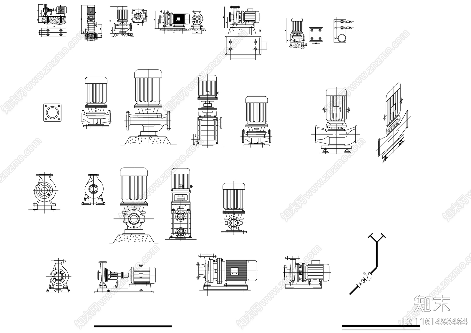 精选多种水泵图块施工图下载【ID:1161498464】