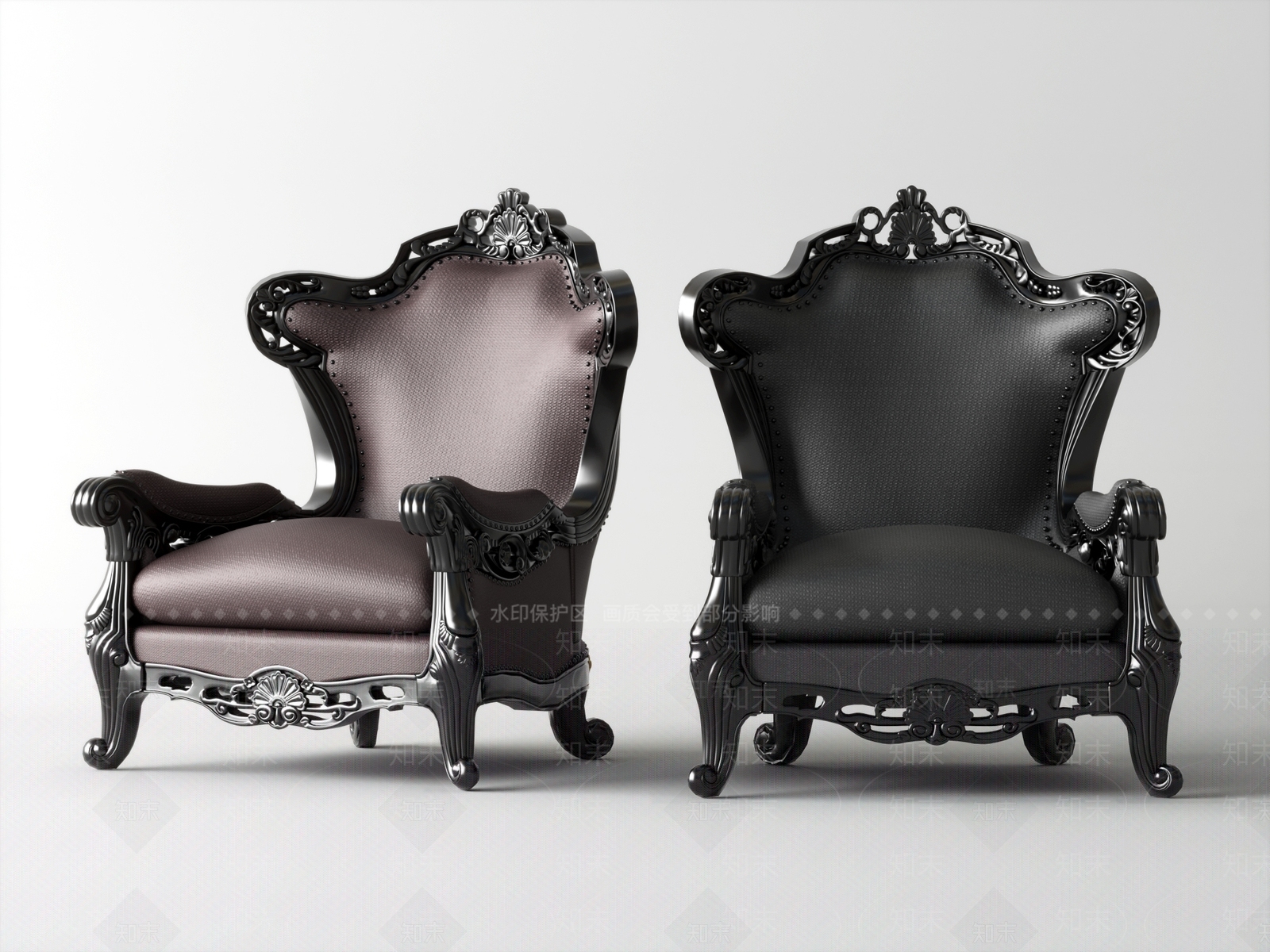 欧式古典单人沙发3D模型下载【ID:1161515115】