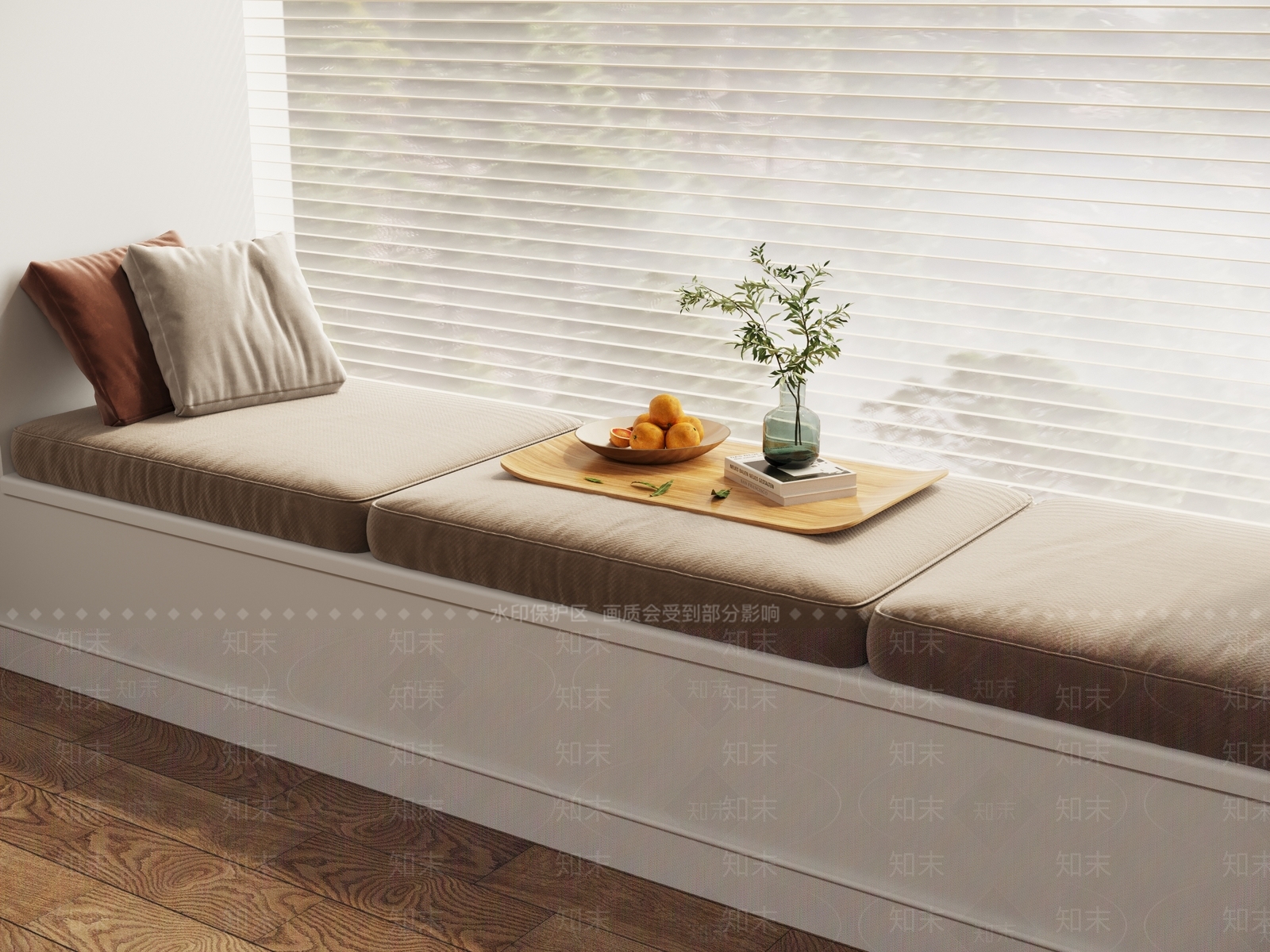 现代飘窗坐垫SU模型下载【ID:1161517733】